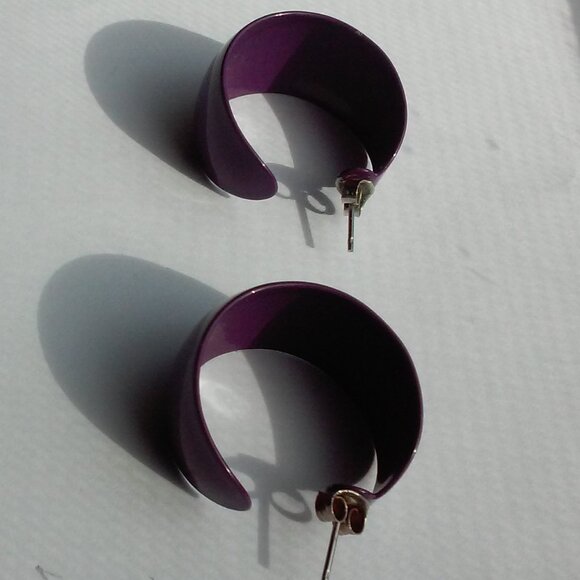 Purple Pierced Earrings 1 Inch Perfect - Picture 3 of 4